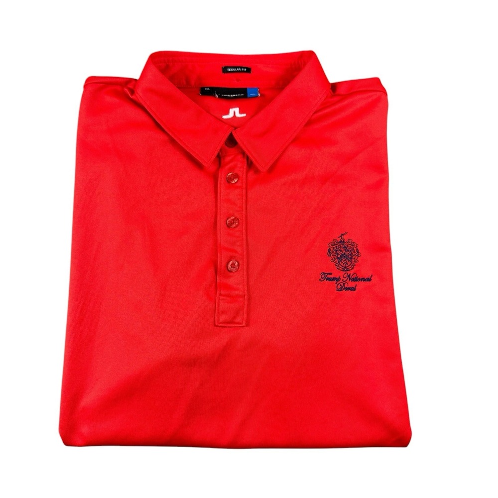 J.Lindeberg Orange Trump National Doral Performance Polo Mens XXL Regular Fit